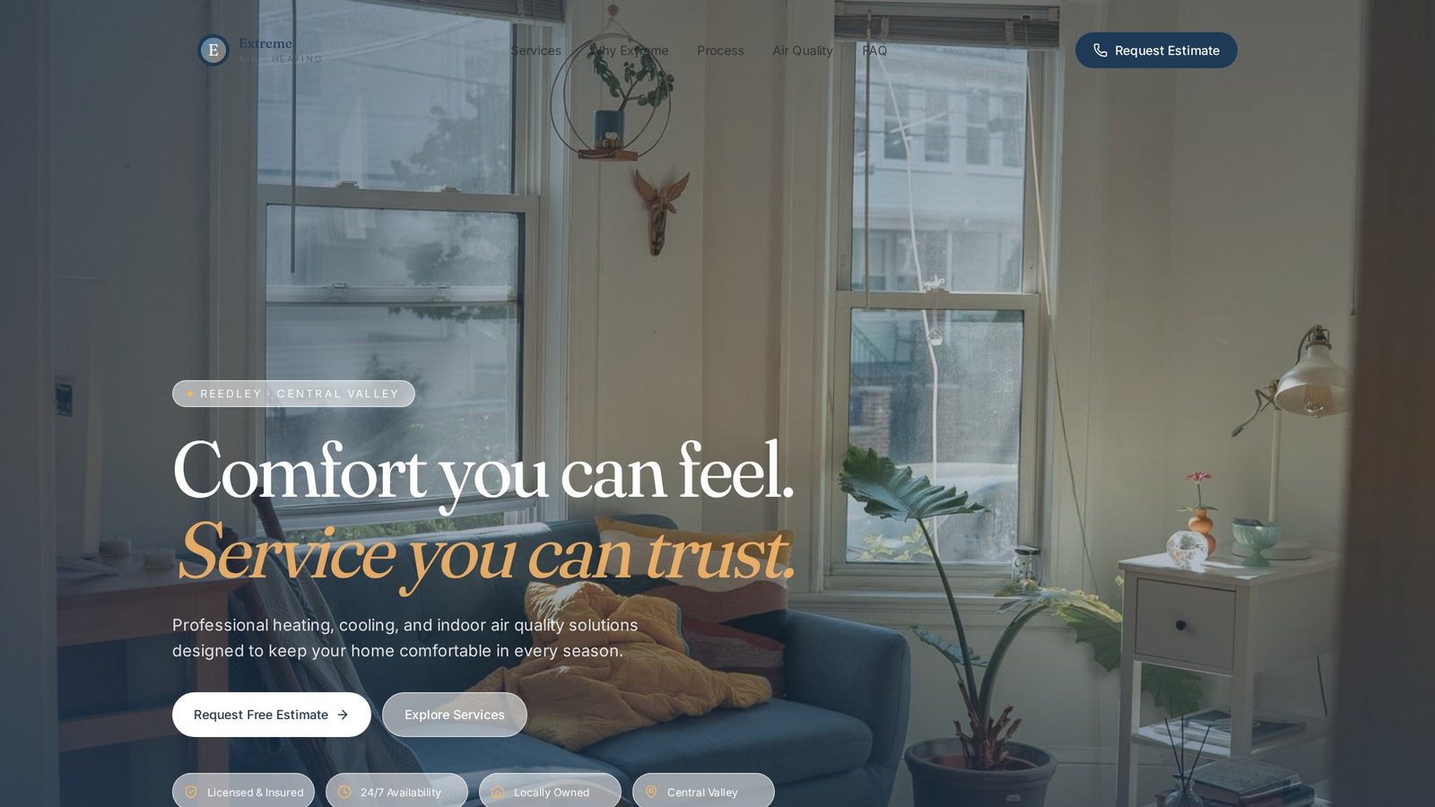 Extreme Air Conditioning & Heating — website concept preview