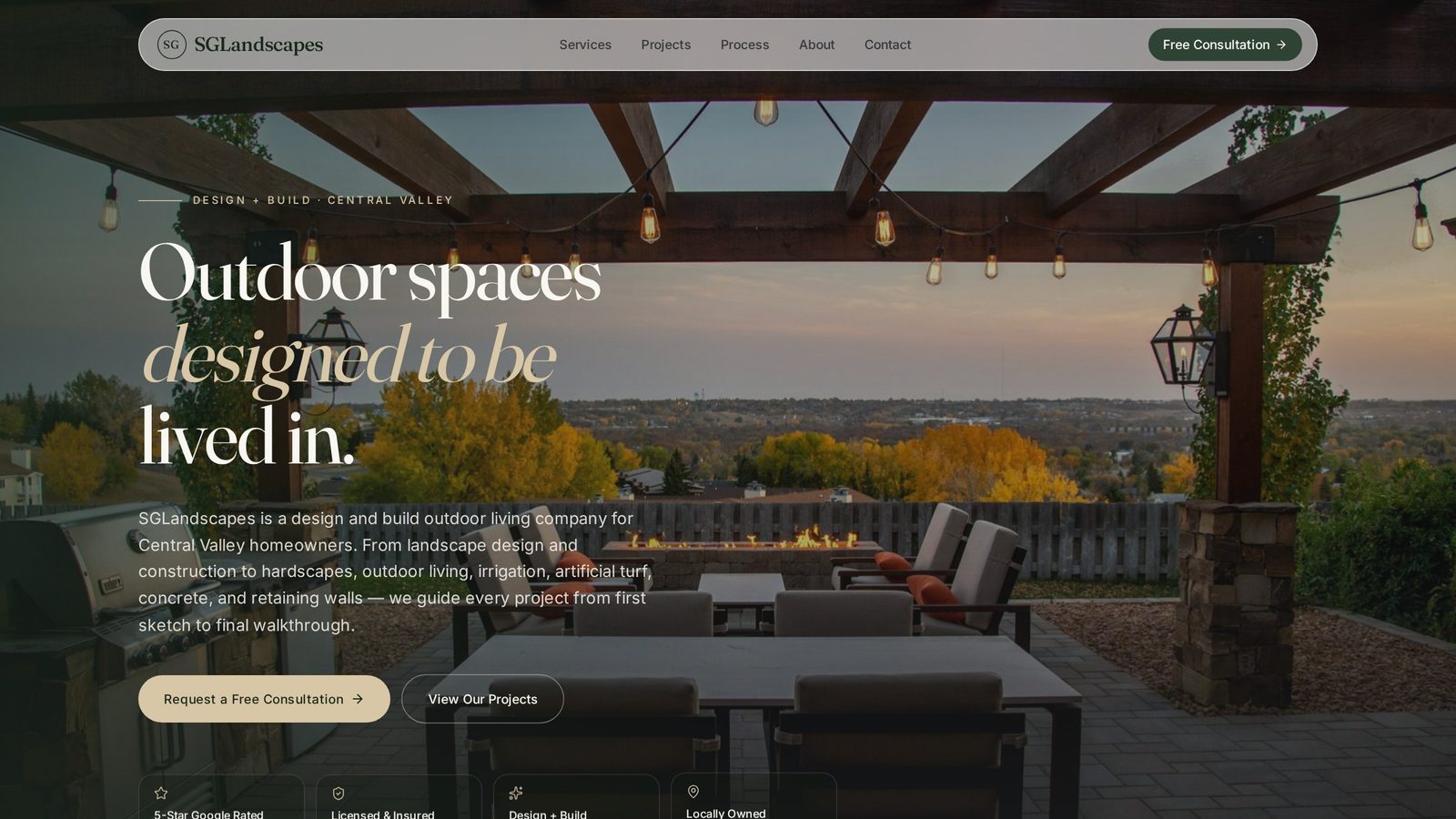 SGLandscapes — website concept preview