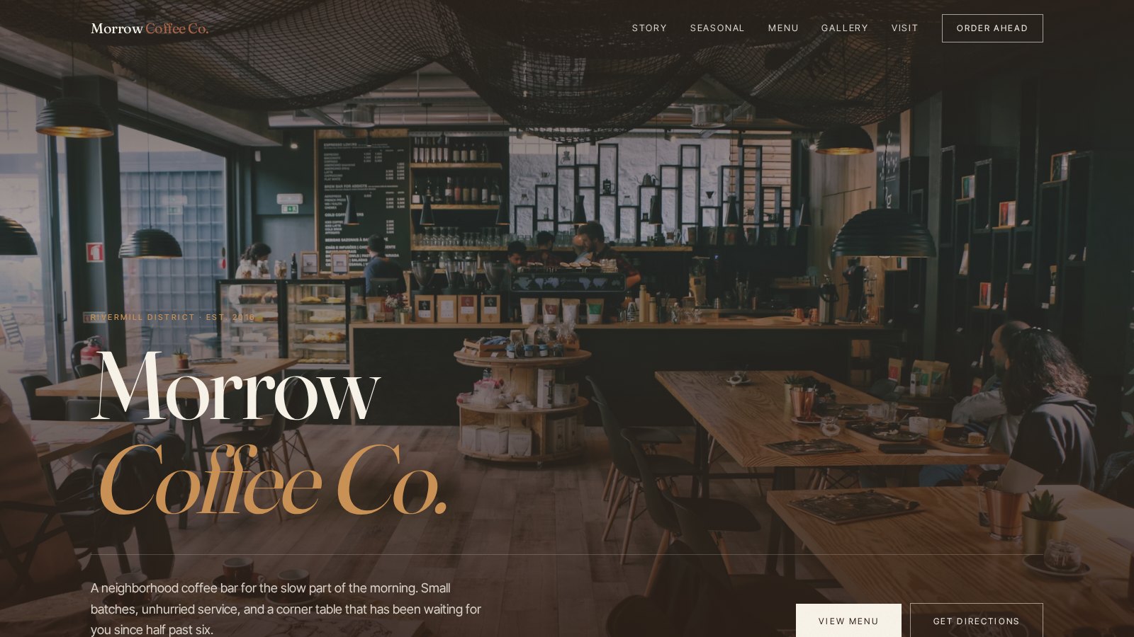 Morrow Coffee Co. — website concept preview